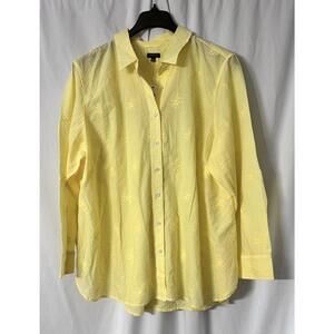 NWT Talbots Womens Long Sleeve Button Knit Yellow Top‎ Blouse Shirt Plus Size 3X